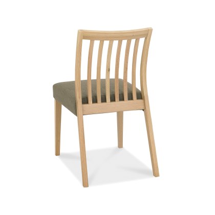 Barton Oak Low Back Slatted Chair - Black Gold Fabric (Single)