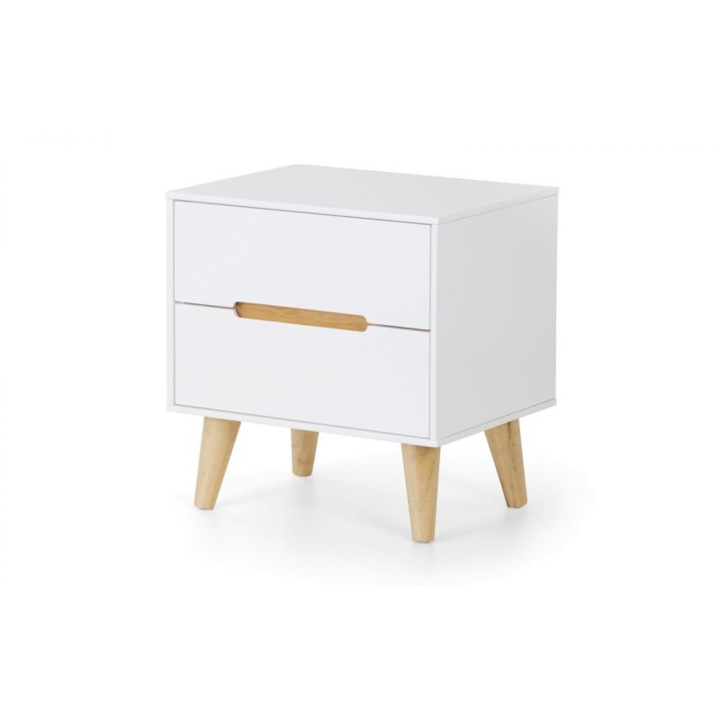 Aria 2 Drawer Bedside - White Aria 2 Drawer Bedside - White