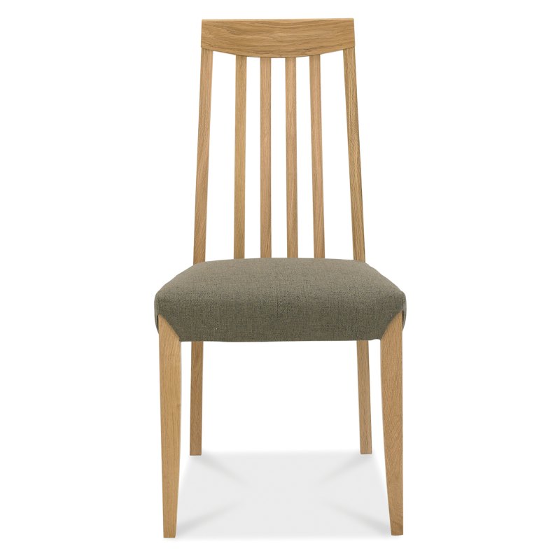 Barton Oak Tall Slat Back Chair - Black Gold Fabric (Single) Barton Oak Tall Slat Back Chair - Black Gold Fabric (Single)