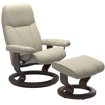 Stressless Medium Consul Chair and Footstool Stressless Medium Consul Chair and Footstool