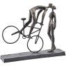 Kissing Couple on Bike Sculpture in Antique Bronze Finish Kissing Couple on Bike Sculpture in Antique Bronze Finish