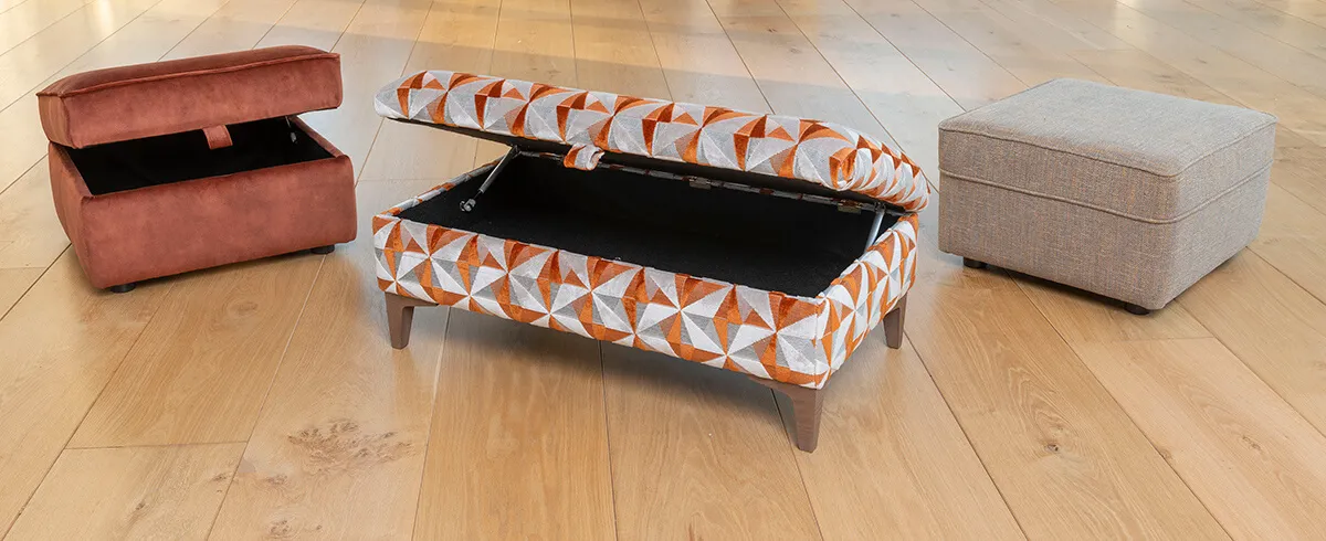 Need to add that extra comfort to your living space? Shop our fantastic collection of footstools to add that stylish finishing touch to your living room, or grab a storage footstool to de-clutter your home! 
