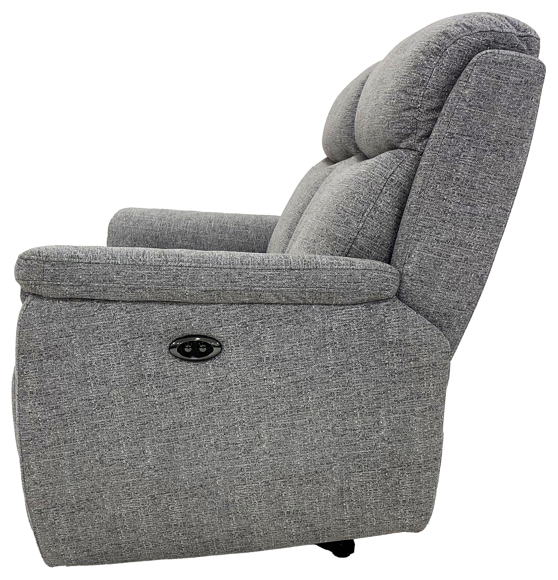 Kansas Electric Recliner 2 Seater Sofa Grey Fabric Solent Beds