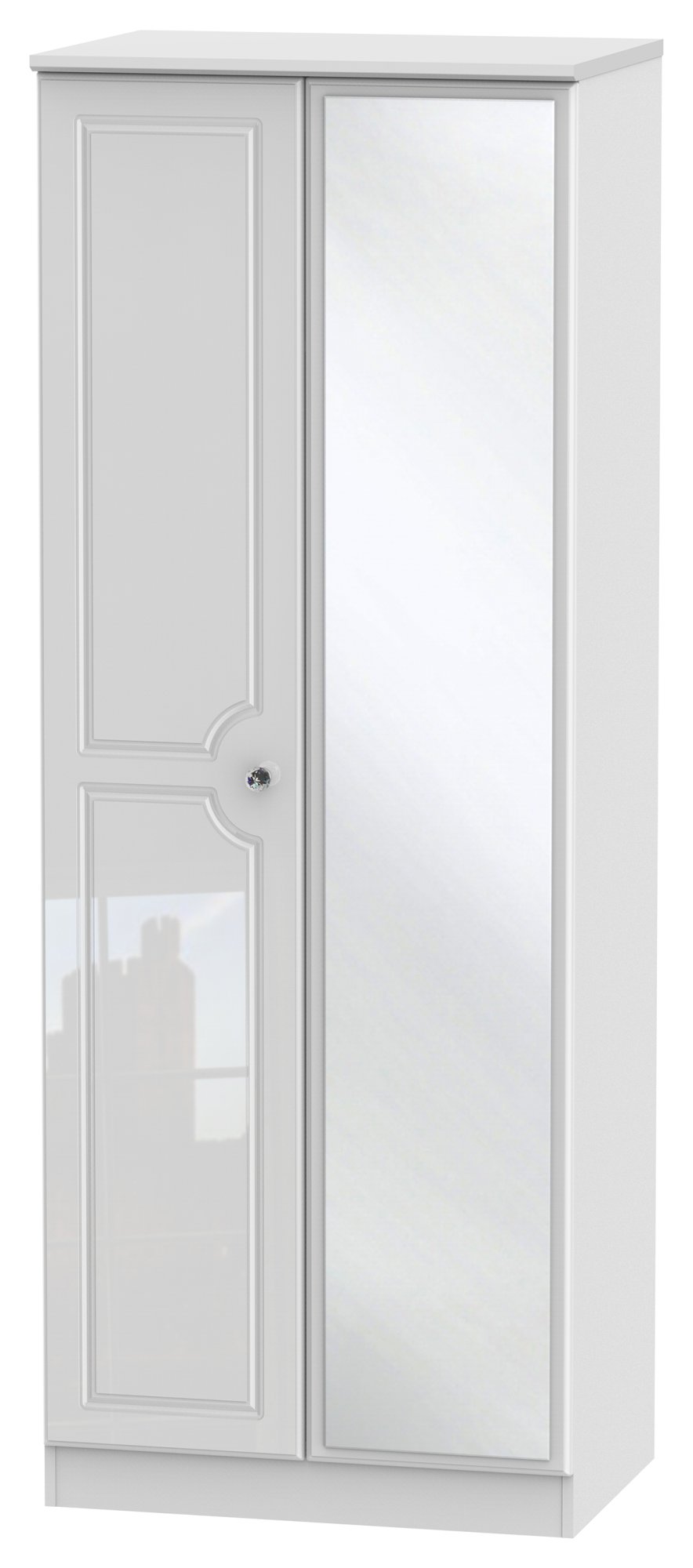 Mirror Rob Top Shide Tall 2ft6in Mirror Robe - Solent Beds & Furniture Ltd