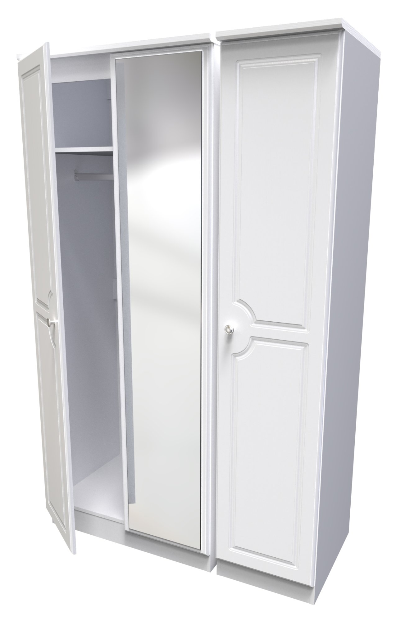 Appley Triple Mirror Robe - Solent Beds & Furniture Ltd