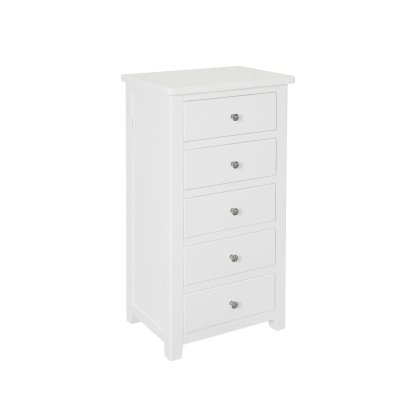 Wellow Painted 5 Drawer Narrow Chest
