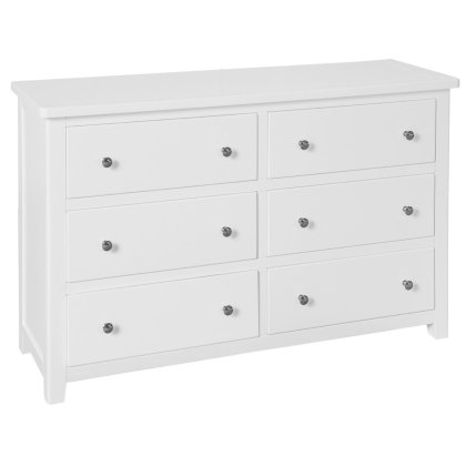 Wellow Painted 6 Drawer Wide Chest