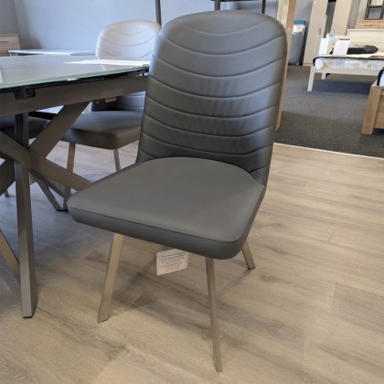 Yafford Dining Chair - Grey PU (ex display) SOLD AS SEEN