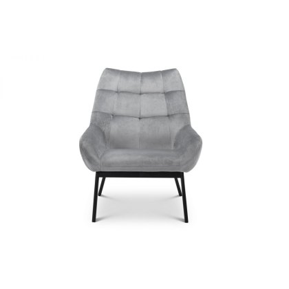 Louie Velvet Chair - Grey