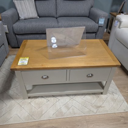 Northwood Coffee Table with Drawers - Stone - ex display (SOLD AS SEEN) Northwood Coffee Table with Drawers - Stone - ex display (SOLD AS SEEN)