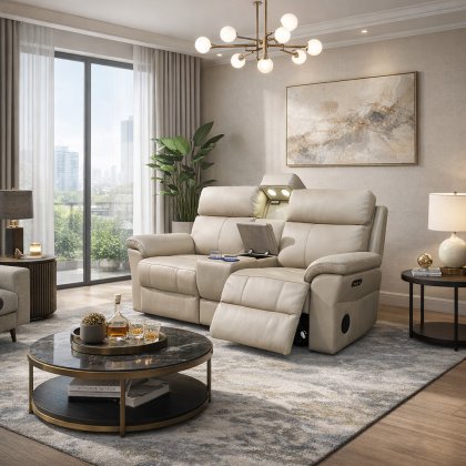 La-Z-boy Dixie 2 Seater Power Recliner with Head Tilt, Lumbar and Console