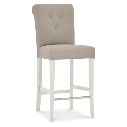 Seaview Upholstered Bar Stool - Grey Bonded Leather Seaview Upholstered Bar Stool - Grey Bonded Leather