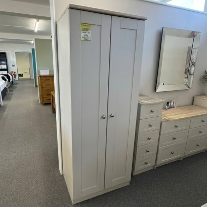 Shalfleet 2ft 6in Tall Plain Robe in Bardolino with Kaschmir Ash Drawers (ex display) SOLD AS SEEN
