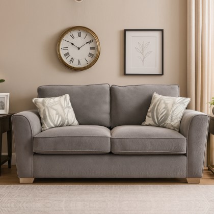 Angelina 3 Seater Sofa Standard Back In Aero Charcoal with Chrome Feet - Special Deal