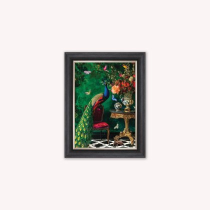 Curiosity Peacock at the Stately Home Framed Wall Art