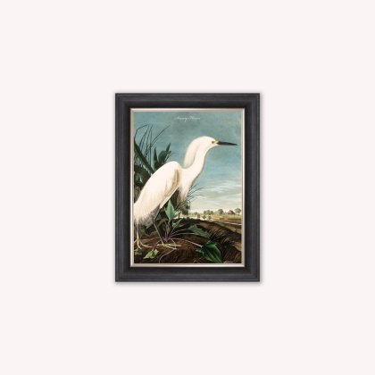 Snowy Heron Luxury Velvet Framed Wall Art Snowy Heron Luxury Velvet Framed Wall Art