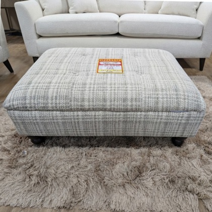 Delilah Storage Footstool In Avon Check Linen Feet Walnut - ex display (SOLD AS SEEN) Delilah Storage Footstool In Avon Check Linen Feet Walnut - ex display (SOLD AS SEEN)