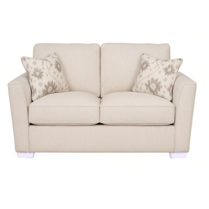 Angelina 2 Seater Sofa Standard Back In Aero Silver with Chrome Feet - Special Deal
