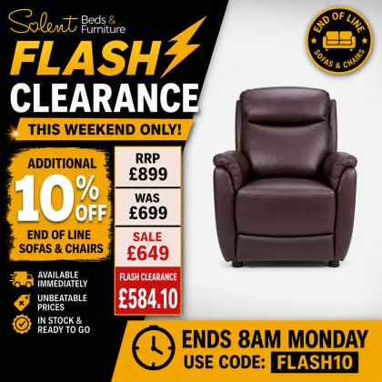 Kansas Leather Electric Recliner Chair - Chestnut Kansas Leather Electric Recliner Chair - Chestnut