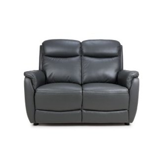 Kansas Leather 2 Seater Electric Recliner Sofa - Grey Kansas Leather 2 Seater Electric Recliner Sofa - Grey