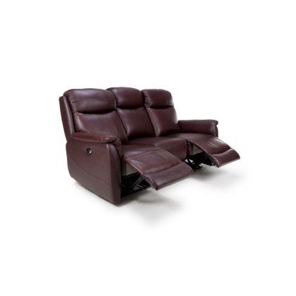 Kansas Leather 3 Seater Electric Recliner Sofa