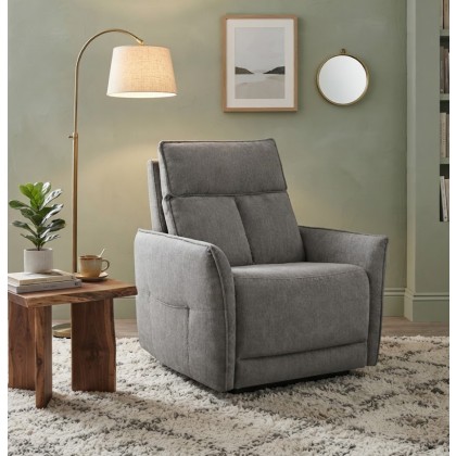 Ashley Power Recliner Chair - Acier or Twilight Fabric Ashley Power Recliner Chair - Acier or Twilight Fabric