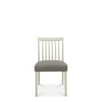 Barton Grey Low Back Slatted Chair - Titanium Fabric Seat Pad (Single)