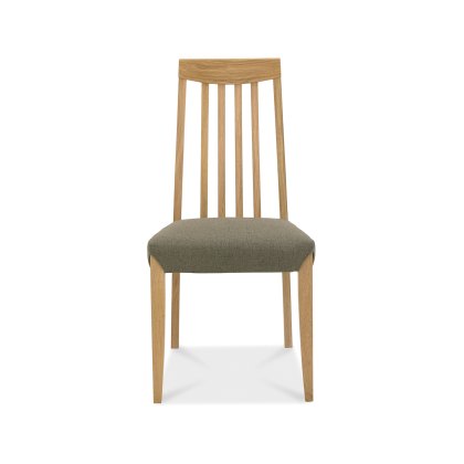 Barton Oak Tall Slat Back Chair - Black Gold Fabric