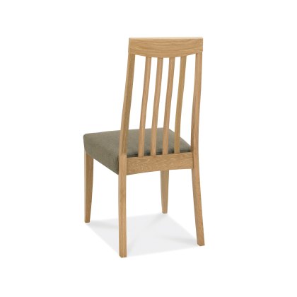 Barton Oak Tall Slat Back Chair - Black Gold Fabric (Single)