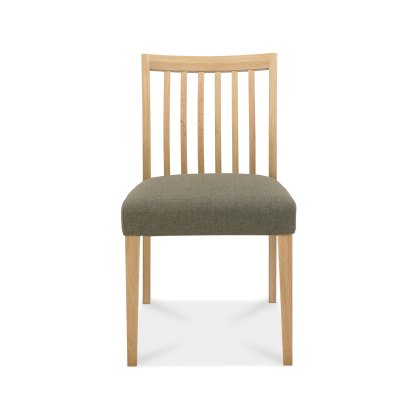 Barton Oak Low Back Slatted Chair- Black Gold Fabric