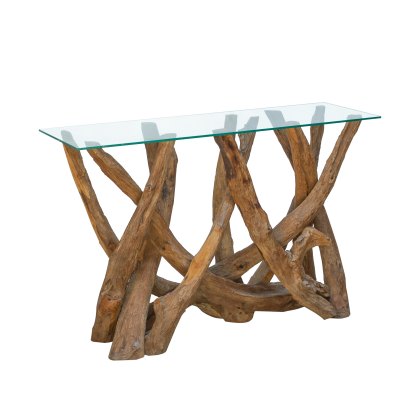 Console Table with Glass Top