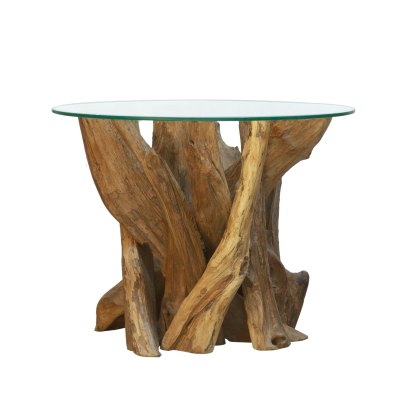 Round Dining Table with Glass Top