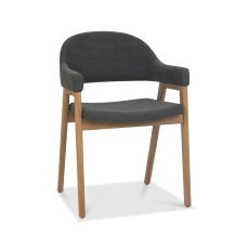 Brighstone Rustic Oak Upholstered Arm Chair