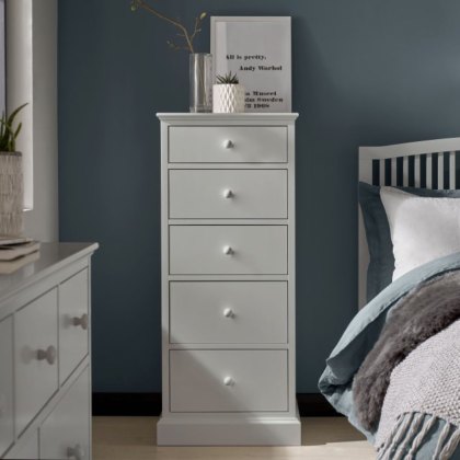 Gatcombe Soft Grey 5 Drawer Tall Chest