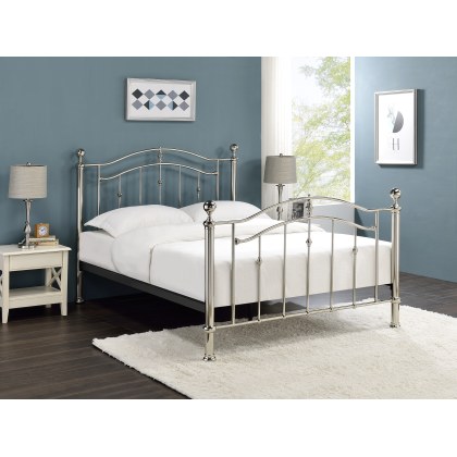 Venice Chrome Metal Bedframe with Dual Finals