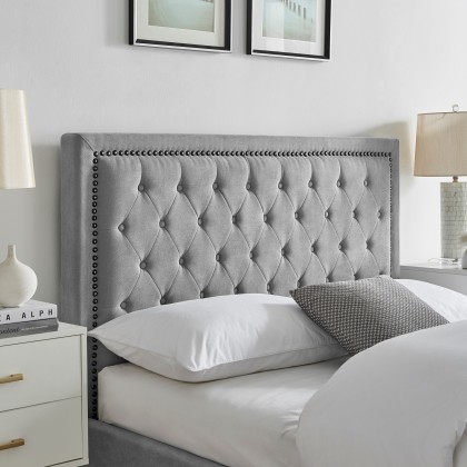 Sofia Light Grey Fabric Bedframe