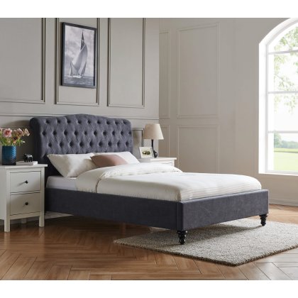 Barcelona Dark Grey Fabric Bedframe