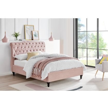 Barcelona Pink Fabric Bedframe Barcelona Pink Fabric Bedframe