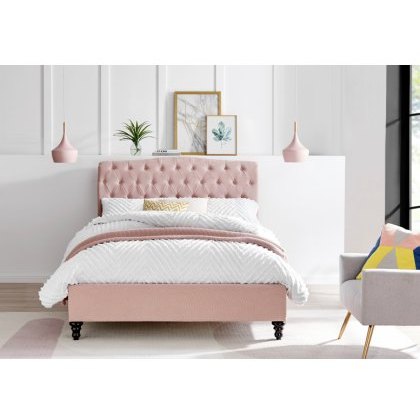 Barcelona Pink Fabric Bedframe Barcelona Pink Fabric Bedframe