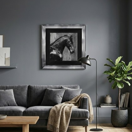 Black Stallion - Chrome Frame - 75x75cm