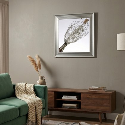 Champagne - Silver Frame - 75x75cm
