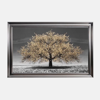 Cherry Tree Champagne - Metalic Frame - 114x74cm