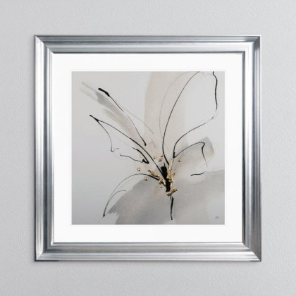 Cool Grey 1 - White Mount Silver Vegas Frame - 90x90cm