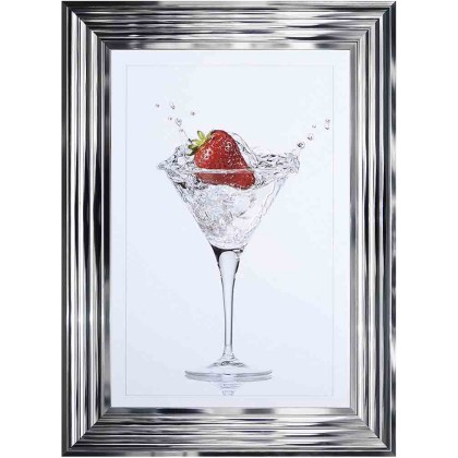 Strawberry Splash - Chrome Frame - 55x75cm Strawberry Splash - Chrome Frame - 55x75cm