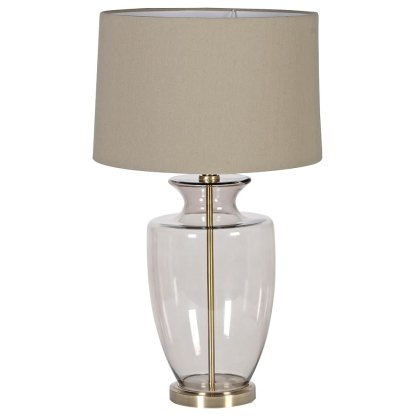 Shaped Smoked Glass Table Lamp Shaped Smoked Glass Table Lamp