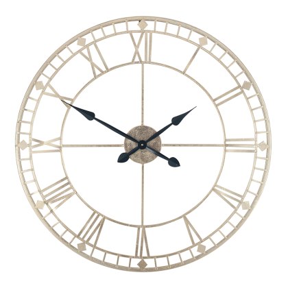 Antique Gold Metal Round Wall Clock