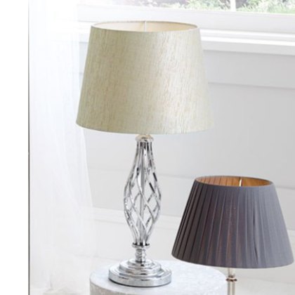 Silver Metal Table Lamp Complete Silver Metal Table Lamp Complete