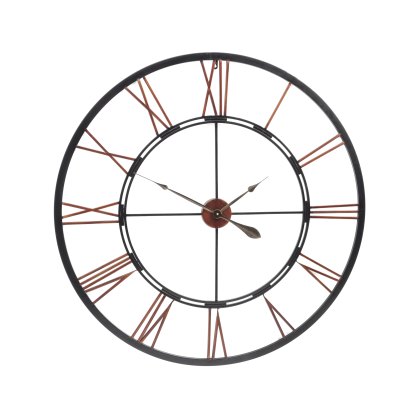 Oversized Metal Skeletal Wall Clock