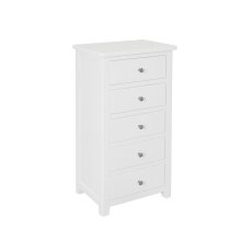 Wellow Painted 5 Drawer Narrow Chest