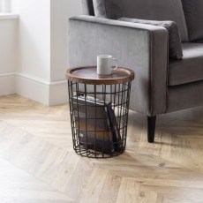 Sawyer Walnut Storage Lamp Table